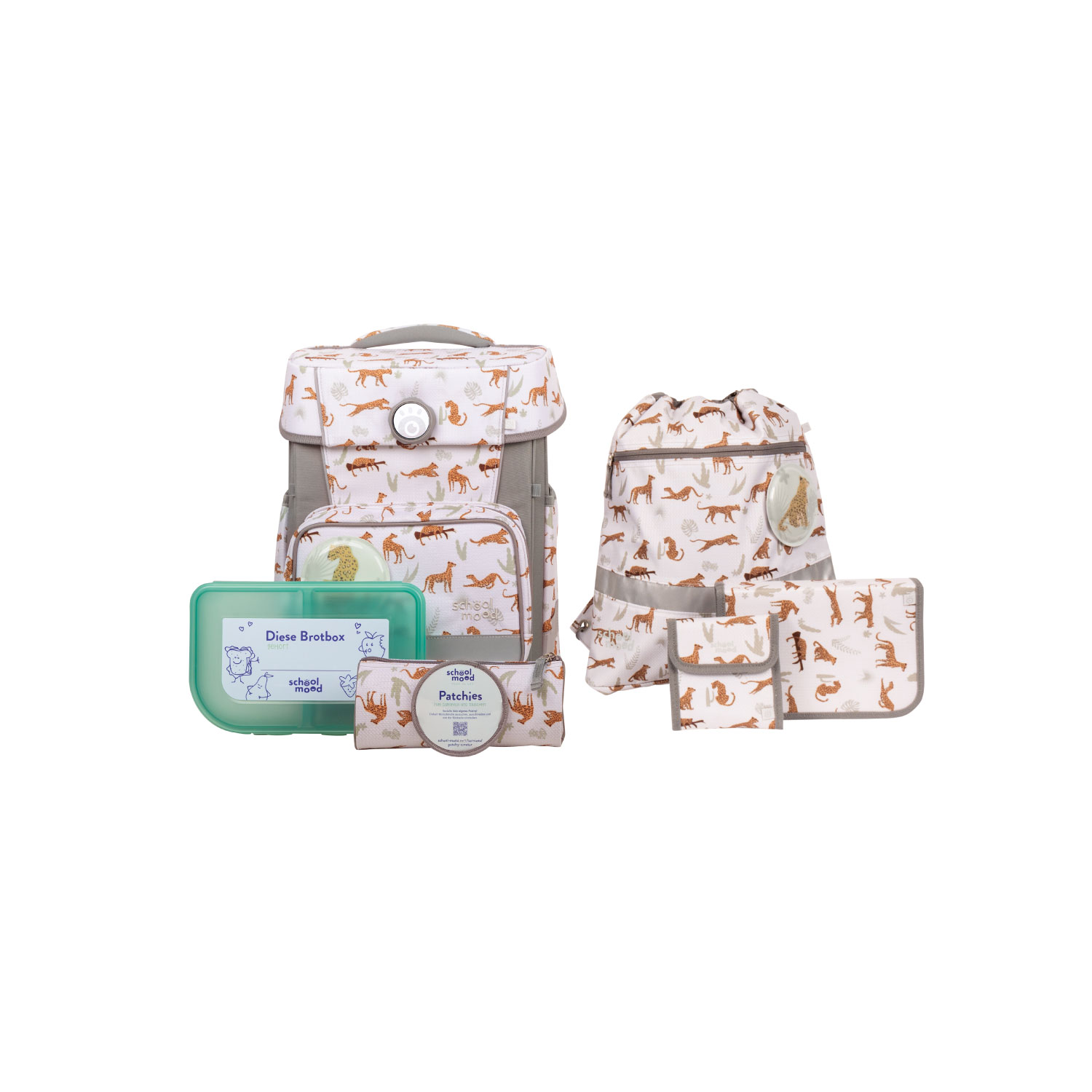Champion Leopard (Nordic Collection), 7-tlg. Schulranzenset